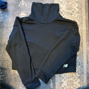 New Balance Black Cropped Turtleneck Sweatshirt